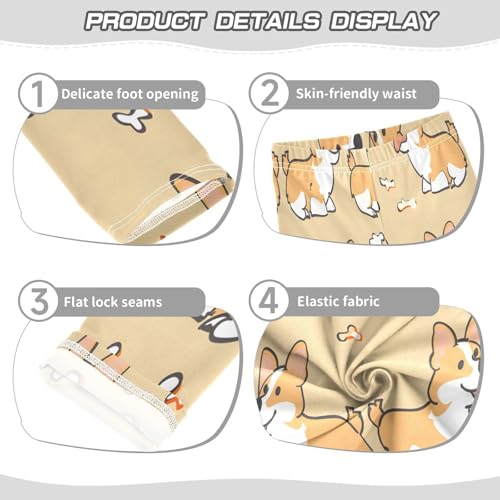 Toddler Girls Leggings Printed Yoga Pants Leggings Corgi Bones for Kids3