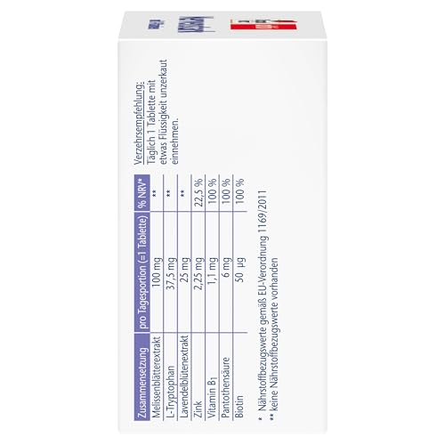 Doppelherz Nervenstark – Mit Vitamin B5 als Beitrag zur normalen geistigen Leistungsfähigkeit und zur Verringerung von Müdigkeit und Ermüdung – 90 Tabletten