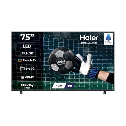 Haier LED 4K UHD H75K85FUX 75" Smart TV, Google TV, Dolby Audio, HDR 10, Telecomando Smart, Google Assistant, Bluetooth 5.1, DBX TV, HDMI 2.1 x 4 [2025]