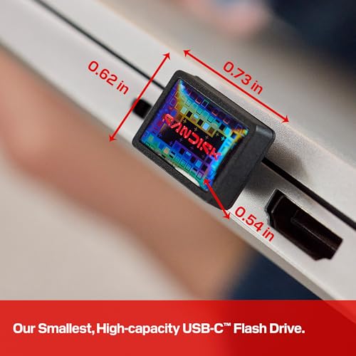 SANDISK 128GB Extreme Fit USB-C Flash Drive - Up to 400MB/s Read speeds, USB 3.2 Gen 1, USB Type-C - Plug-and-Stay Storage - Black - SDCZ530-128G-G46 by Sandisk - Image 7