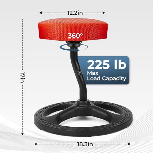 Image of ADHD Chair for Kids, Yoga Chairs for Adults, Wobble Stool Active Flexible Seating Desk Chair with Non-Slip Base and Washable Seat Cover for Stability, Balance, Yoga, Office, School, Classroom