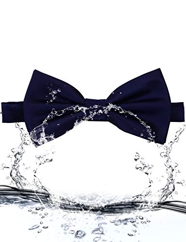 Image of GUSLESON Men's 3-pc Solid Color Bow Tie Gift Set - Double‑Fold Pre-Tied Bow Tie, Pocket Square, Cufflinks - Wedding Formal Party