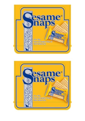 Sesame Snaps Original 30g x 24 Gluten-Free & Vegan Snack (Pack of 2)