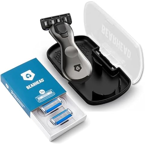 BEARHEAD Head Razor for Men + 4 Refill Blades Cover