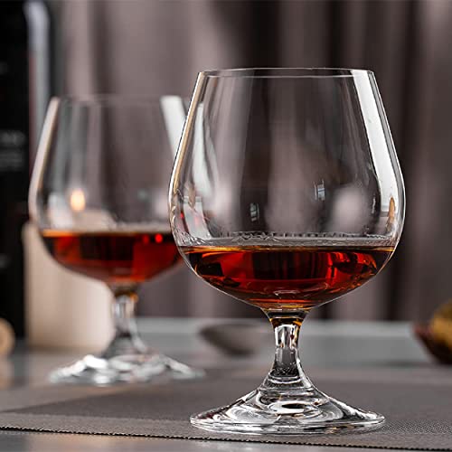 Image of Brandy Classic Wine Glasses Perfect for Parties, Gifts, Housewarming, Weddings, Aniversary Lead Free | Shatter Resistant 350 ml Wine Glass Set of 6 (Balloon Glass.. /, 6)