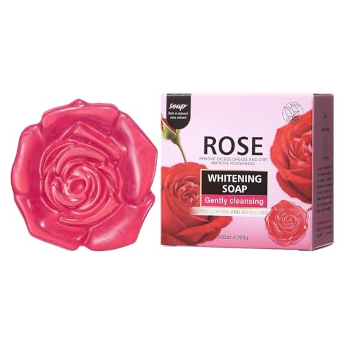 Sapone In Barre | 100 G Di Detergente Viso E Corpo Idratante Illuminante Per Pelli Sensibili | Sapone Corpo Naturale Alla Rosa Per L'Igiene Quotidiana - Ideale Per Viaggio, Viso, Mani, E Bagno F