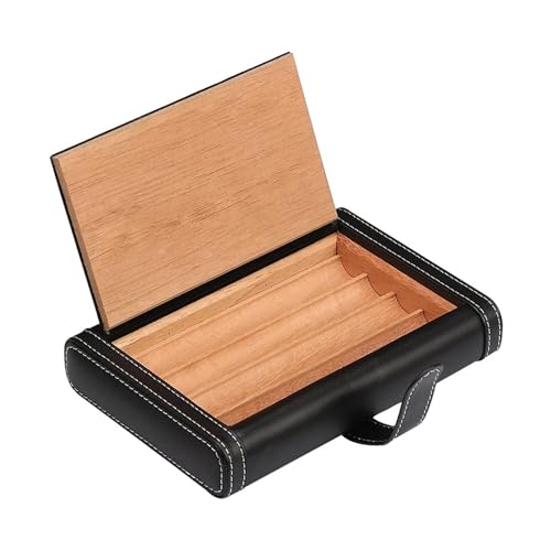 Accessoires pour cigares cave portable cuir bois de cèdre