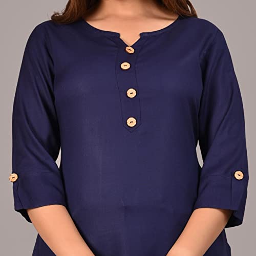 Image of Women's Rayon Straight Solid Casual Top /Kurta