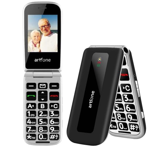 artfone F20 GSM Téléphone Portable Senior Clapet Débloqué丨Téléphone Portable Senior à Clapet丨Grandes Touches丨Bouton SOS丨écran de 2.4
