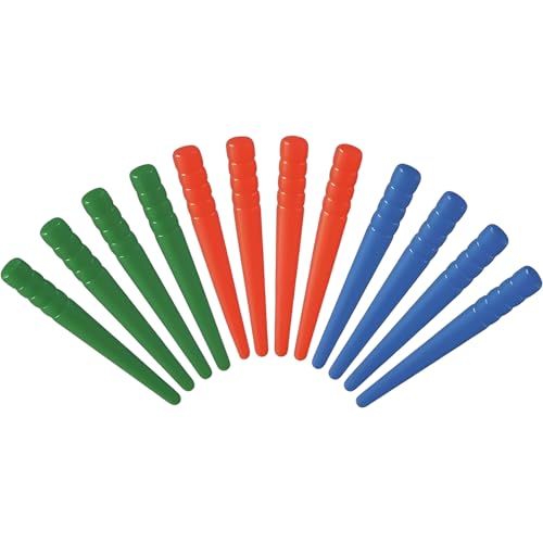 12 Pcs Cribbage Board Pegs Plastic Cribbage Pegs Fit 1/8 Holes Traditional Board Game Crib Board Pins Game Accessories (Red Green Blue)