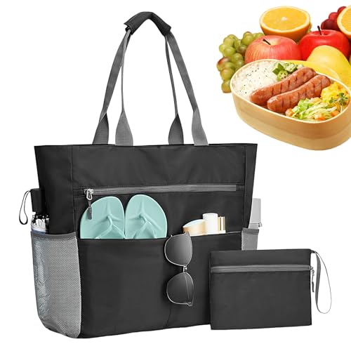 Bolsa de playa plegable e impermeable con cremallera práctica para viajes 7