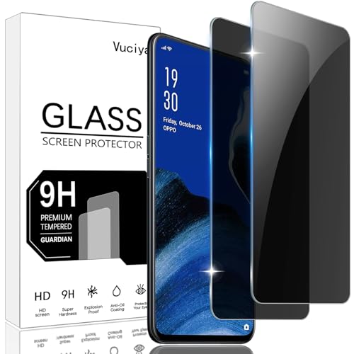 Vuciya 2 Pack Antiespia Protector para Oppo Reno2 Z/Oppo Reno 2Z Privacidad Cristal Templadode Pantalla,Sin Burbujas,Dureza 9H,Antiarañazos, Antihuellas