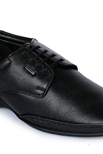 Image of Liberty Healers FL-510 Men's Lacing Formal Derby Shoes - Black & Brown - Synthetic Leather Lace-Up with Cushioned Footbed - Stylish Office & Wedding Footwear - Comfortable and Lightweight