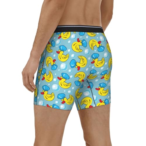 Funny Cute Duck Bubble Mens Extended Underwear Length Boxer Briefs Comfort Breathable Underwear For Men4