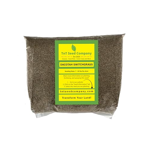 TnT Seed Company Dacotah Switchgrass Native Grass Seed Provides Excellent Deer Bedding Upland Cover Screens for Food Plots Grows up to 5 Feet Tall Plant in Spring Or Fall 1 lb Bag
