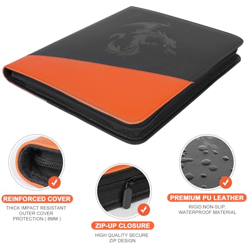 Image of Toploader Binder 9 Pocket, Holds 360 Toploaders,Trading Card Album for MTG /TCG Trading Cards & Sports Cards in 3x4'' (Black)