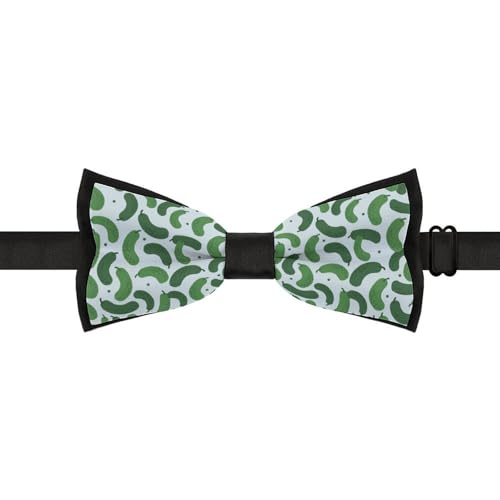 GoasNei Cartoon Cucumber Pattern Bow Tie for Men Adjustable Necktie Funny Tie Neck Ties for Weddings Party