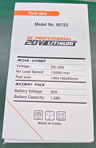 Yunirvana Cordless Sander 20V, Detail Sanders, 20Pcs Sandpapers,12000 RPM Sanders with Dust Collection System for Tight Spaces Sanding in Home Decoration, Battery and Charger Included 13 Yunirvana Cordless Sander 20V, Detail Sanders, 20Pcs Sandpapers,12000 RPM Sanders with Dust Collection System for Tight Spaces Sanding in Home Decoration, Battery and Charger Included - Image 13
