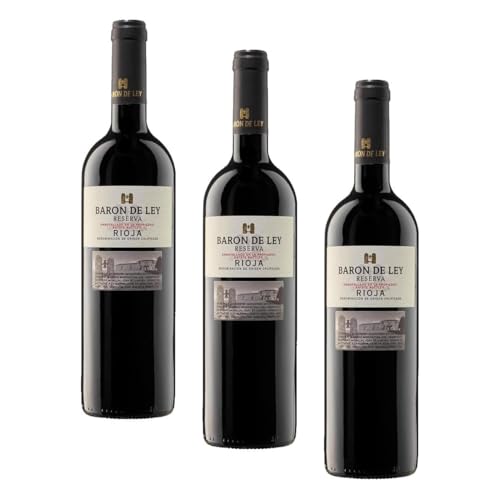 Baron de Ley Reserva | Vino Tinto DOC Rioja | 750 ml | Variedad Tempranillo | Fruta y Complejidad | Perfecto para Acompañar Platos como Patatas a la Riojana o Potaje de Patatas (Paquete de 3)