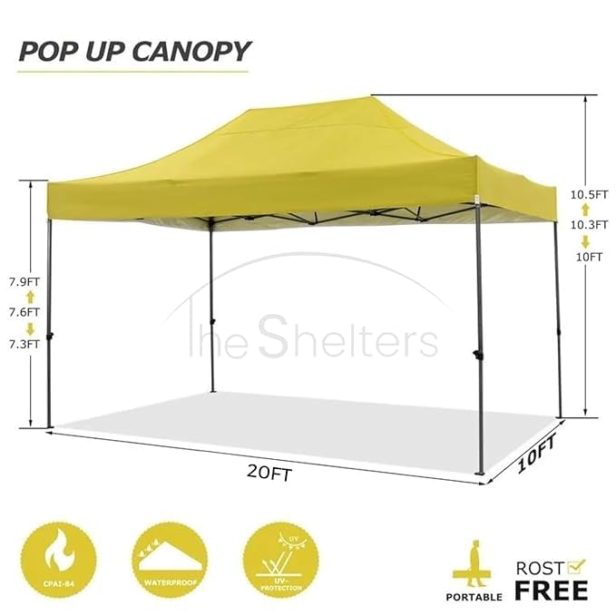 Image of THESHELTERS - 10x20 ft Outdoor Canopy Tent, Instant Foldable & Pop up Garden Gazebo Tent for Decoration, Party, Event, Wedding & Waterproof Tent