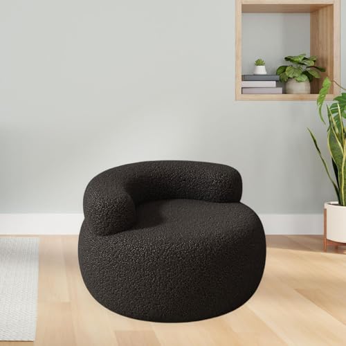 Sofá de suelo negro individual sillón auxiliar cómodo para dormitorio 8