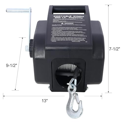 Winche eléctrico portátil 12V para bote 5000 lbs miniatura 3