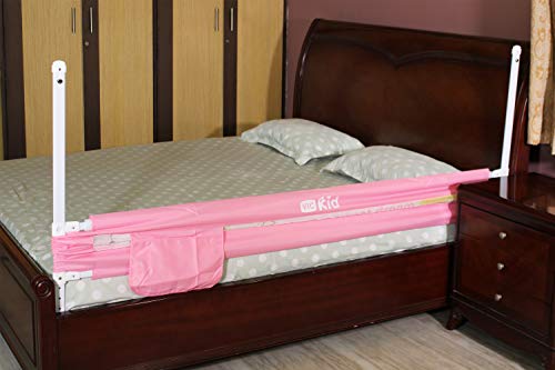 Image of Vic Kid Adjustable Baby Bedrail Guard Bed Fence Size: L 198cm* H 66cm (Pattern : Pink Elephant)