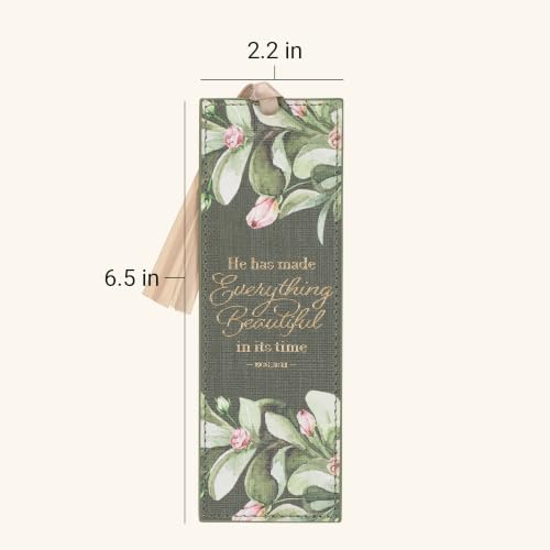 Image of Christian Art Gifts Faux Leather Bookmark for Women: Everything Beautiful
