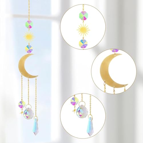 Ziyonix 6 Pièces Attrape-Soleil en Cristal Suncatcher Prismes en Cristal à Suspendre Ornement Capteur de Soleil Cristal Capteur a Suspendre pour Décoration de Maison Bureau Fenêtre – vue 5