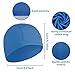 6 pcs Elastic Swim Caps for Both Women & Men & Kids Fabric Durable Non-Waterproof Cloth Swimming Pool Cap Elastic Bathing Cap (Rose Red & Dark Blue&Blue&Black&Yellow&Orange)