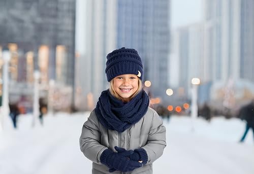 Funky Junque Solid Ribbed Beanie Hat for Kids Tweens Soft Stretch Cable Knit Slouchy Hat Warm Winter Skull Cap 2-9 Years Old3