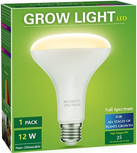 LED Grow Light Bulb, Briignite BR30 Grow Light Bulbs, Full Spectrum Grow Light Bulb 12W, 120W Equivalent, Plant Light Bulbs E26 Base, Grow Light for Indoor Plants, Seedlings, Greenhouse, Hydroponic