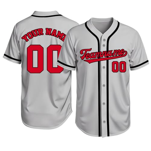 Image of Custom Baseball Jersey Personalized Stitched or Printed Name Number Baseball Shirt Sports Uniform Gifts for Men Women Youth
