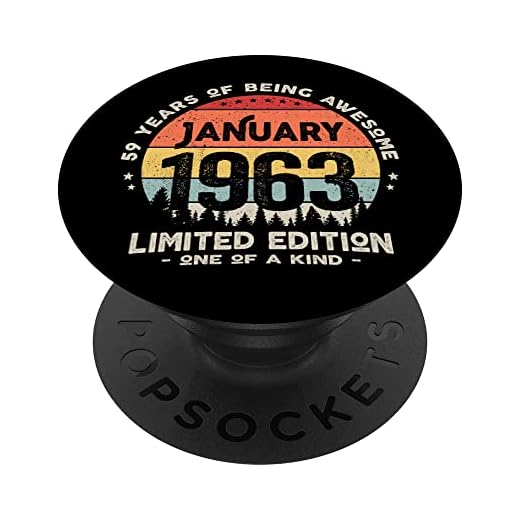 Regalo 59 años Cumpleaños Hombre Mujer - Enero 1963 PopSockets PopGrip Intercambiable