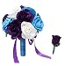 2pc Set: 8" Wedding Bouquet and Rose Boutonniere - Malibu, White, Purple with Silver Accents