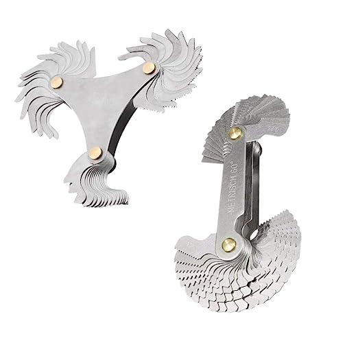 Zerodeko 2 Set Strumento Spina Filettata in Acciaio Inossidabile per La Misurazione del Passo di Viti Testa Magnetica per Misurare Filettature Esterne Ed Interne