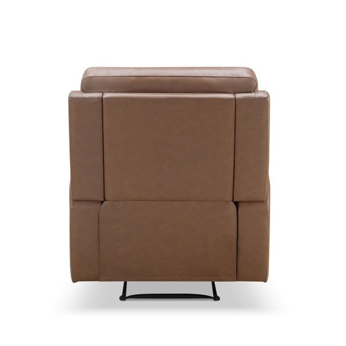 Image of Torque - Charlie 1 Seater Leatherette Manual Recliner (Brown) | Recliner Chair for Living Room, Bedroom, Office | 1 Year Warranty