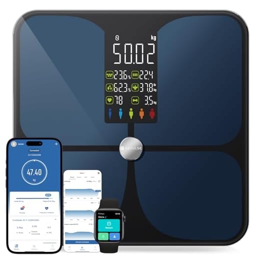 Bilancia Pesapersone Digitale, Bilancia Impedenziometrica Professionale, Smart Bilancia Massa Magra e Grassa BMI con 15 Indici, Bilancia Pesapersone Professionale con App (Nero, 4AAA)