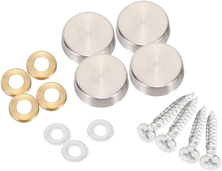 16 mm Stainless Steel Mirror Nails Screw Cap (160 Pieces) - (Color: Yellow)