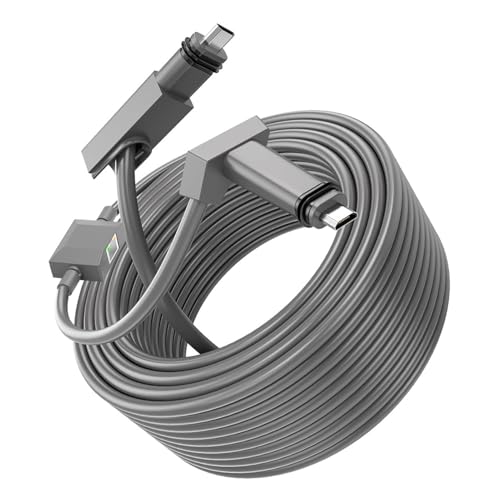 NDNCZDHC 2 in 1 Replacement Cable for Gen 2 Dish Antenna 75FT Rectangular Satellite Cable and 3FT Ethernet Adapter