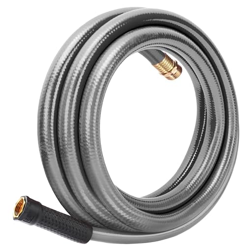 Worth Leader Short Garden Hose 3/4 in. x 10 ft. -Heavy Duty,Durable,Lightweight,Male to Female Fittings -No Kink Leakproof PVC Flexible Water Pipe -Brass Aluminum Ends for Household & Commercial-Gray by Worth - Used condition - US$19.54