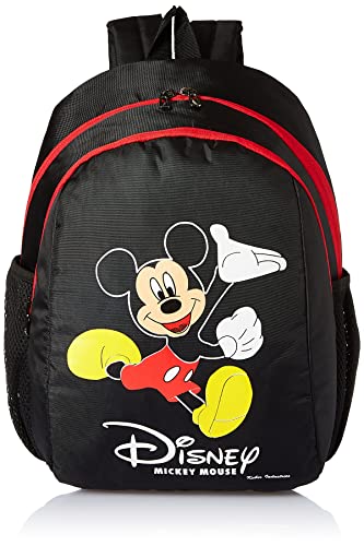 Kuber Industries Polyester Disney Print Unisex School Bag|Kids School Backpack|School Bag for Girls, Boys|Disney Mickey Mouse|Black