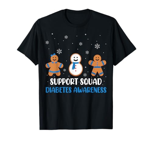 Christmas Gingerbread Support Squad Diabetes Awareness T-Shirt