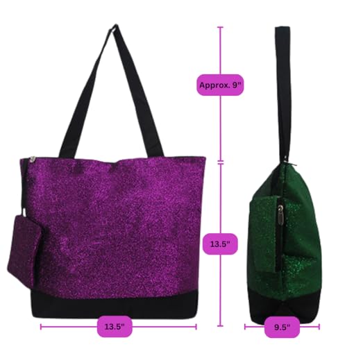Image of NGIL Medium Top Zipper Closure Canvas Tote Bag with Attached Matching Coin Purse For Moms and Nurses
