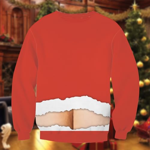 Funny Boobs Unisex Ugly Christmas Jumper Sweater 3D Belly Fat Printed Graphic Long Sleeve Sweatshirts Set 032