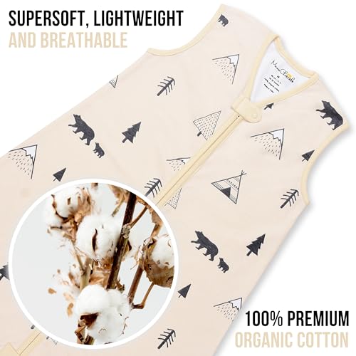Image of Mama Cheetah Toddler Sleep Sack with Feet, 0.5 TOG Organic Cotton Baby Wearable Blankets with Legs, Baby Sleeping Bag for Walkers, Early Walker 6-18 Month