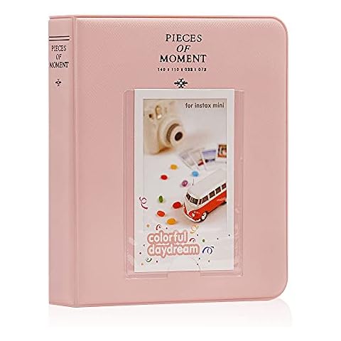 Cpano 64 Pockets Photo Album Compatible with Instax Mini 11/Mini 9/Mini 8/Mini/90 Mini 25/Instax Mini Liplay/Polaroid Snap PIC-300/HP Sprocket/Kodak Mini 3-Inch Film.(Pink) Cover