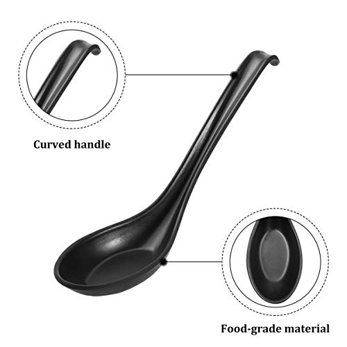 Colheres de sopa de melamina Cabilock com 6 peças, colheres de sopa asiáticas, colher de arroz, colh