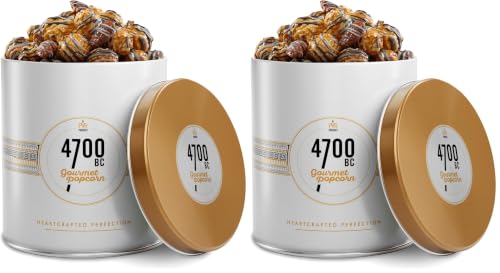 Image of 4700BC Gourmet Popcorn: Tiramisu Chocolate Tin, 135g (Pack of 2)