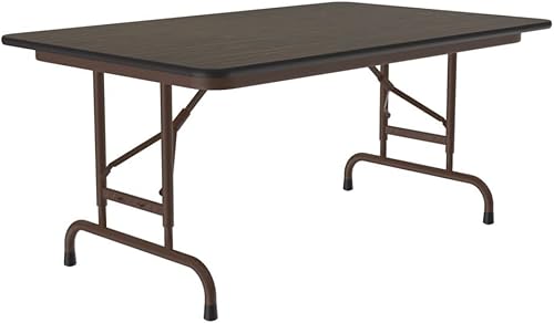 Miniatura 248 de Correll - Mesa plegable de altura ajustable y resistente, parte superior laminada de alta presión, fabricada en Estados Unidos, delantal de acero